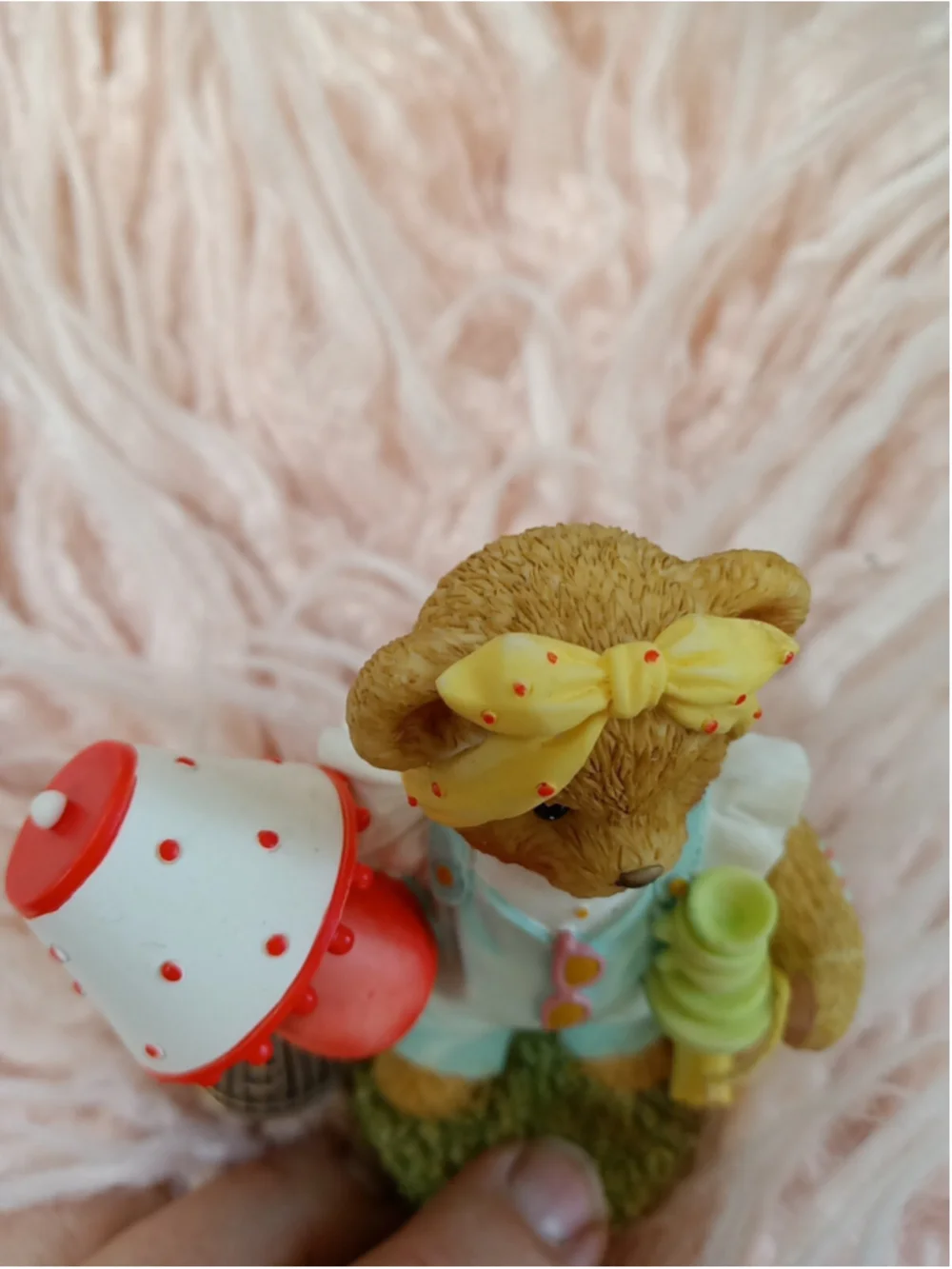 Cherished Teddies Nicole Girl Bear with Lamp, Birdcage & Purses Thrift Shopper